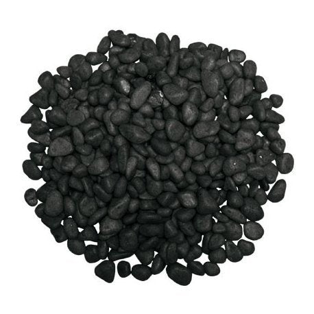 Satin round black gravel